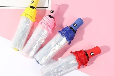 Creative Color Handle Fully Automatic Transparent Umbrella (8)