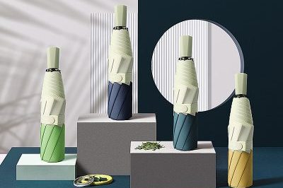 Creative Japanese Sun Lady Manual Tri-fold Umbrella (1)