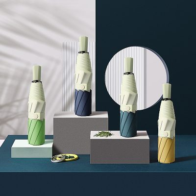 Creative Japanese Sun Lady Manual Tri-fold Umbrella (1)