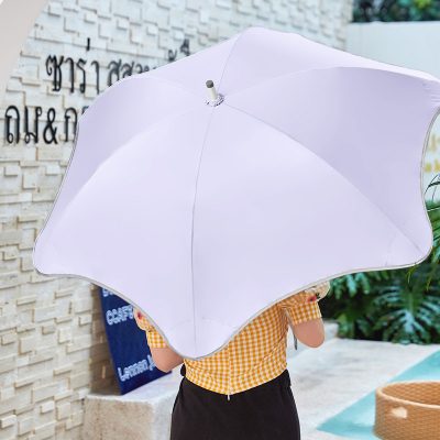 Creative Rounded Flower-Shaped Long Handle Straight Umbrella (5)