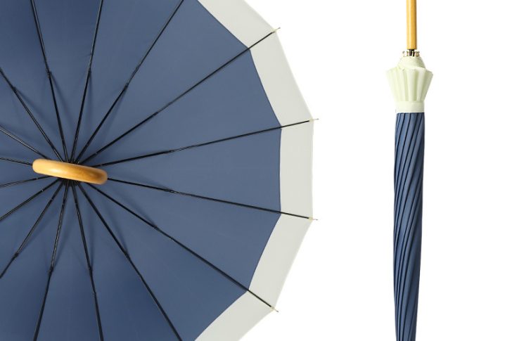 Japanese Small Fresh Plain Long Handle Straight Umbrella (2)