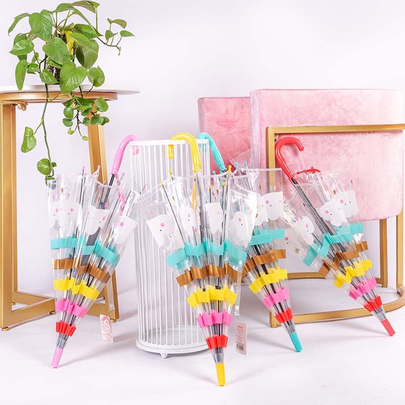 Transparent Japanese and Korean Straight Rainbow Umbrella (5)