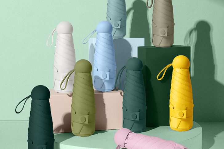 Vinyl Sunshade Ladies Mini Pocket Folding Umbrella (1)