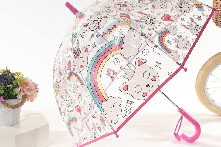 Clear Thick Plastic Transparent Kids Umbrella (4)